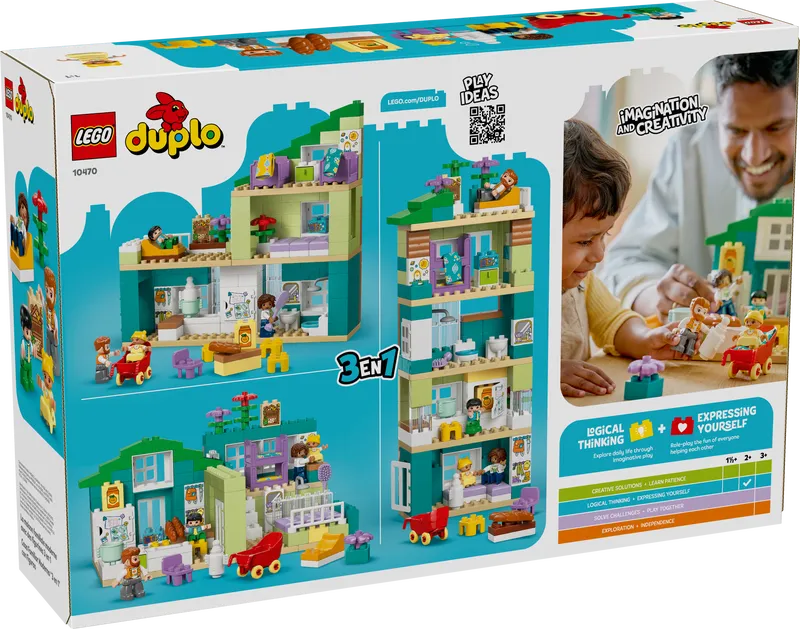 3 in 1 Modern Family House with Figures