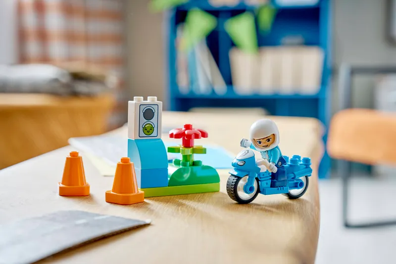 Blue Police Motorcycle