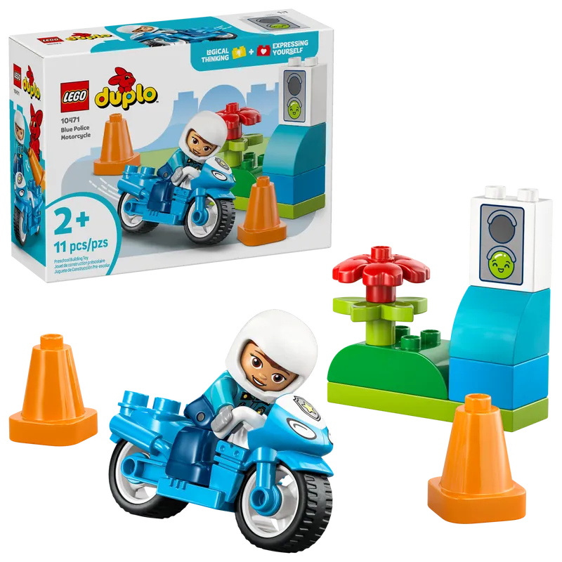 Blue Police Motorcycle
