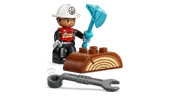Fire Truck with Hose and Firefighter