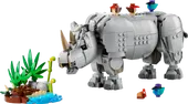 Wild Animals: Majestic Rhino with Birds