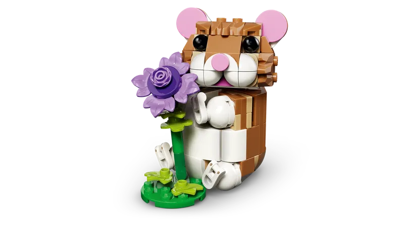 Cute Hamster with a Flower