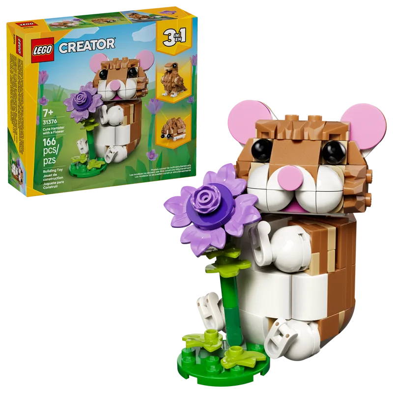 Cute Hamster with a Flower