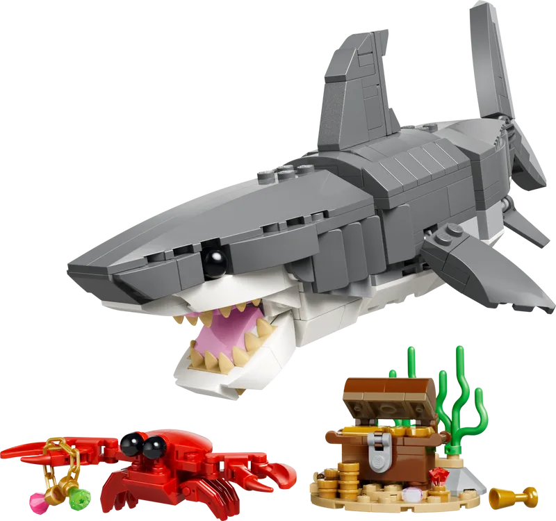 Fierce Shark with a Treasure Chest