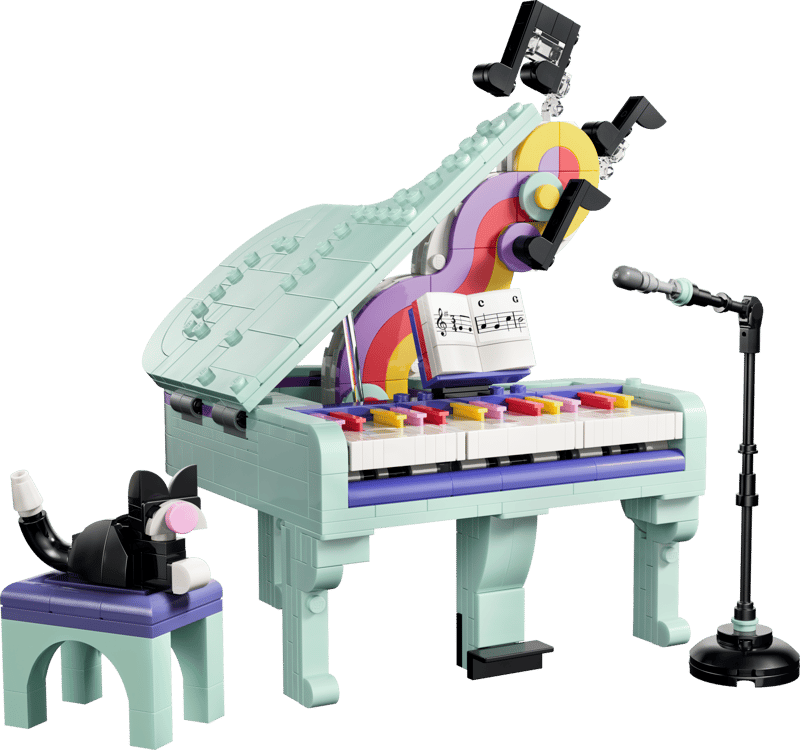 Music Decor Piano with Cat