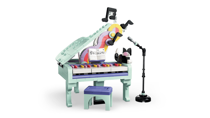 Music Decor Piano with Cat