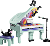 Music Decor Piano with Cat