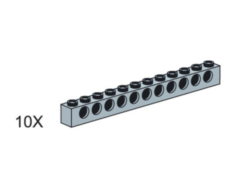 1x12 Gray Technic Bricks