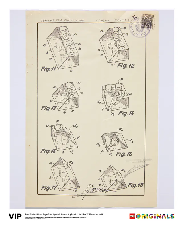 Spanish Patent LEGO Elements 1958