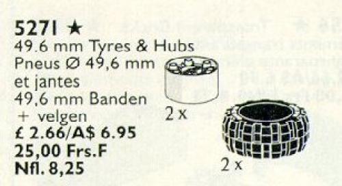 White Hubs &amp; Tires / 49.6 mm Tyres &amp; Hubs