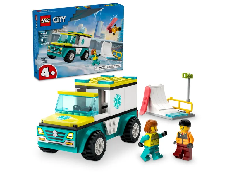 Emergency Ambulance and Snowboarder