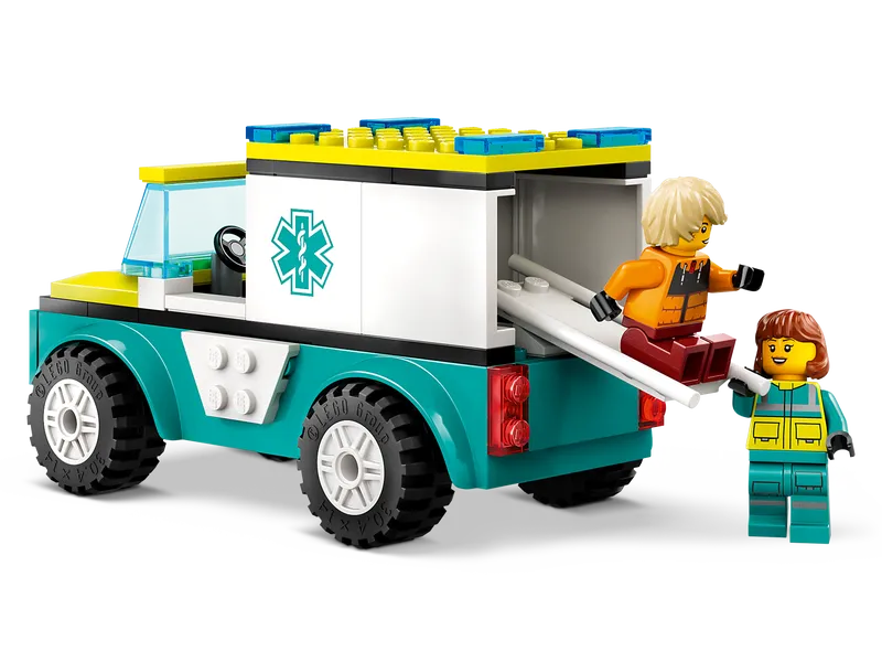 Emergency Ambulance and Snowboarder