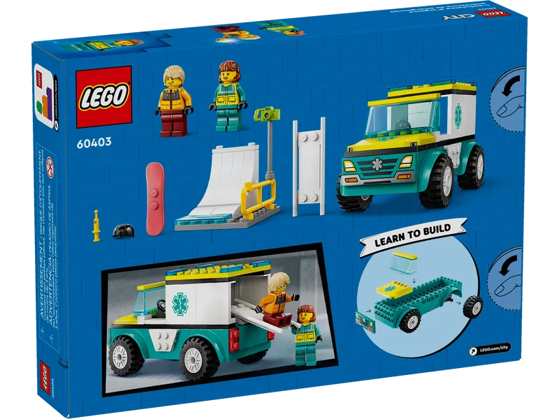 Emergency Ambulance and Snowboarder