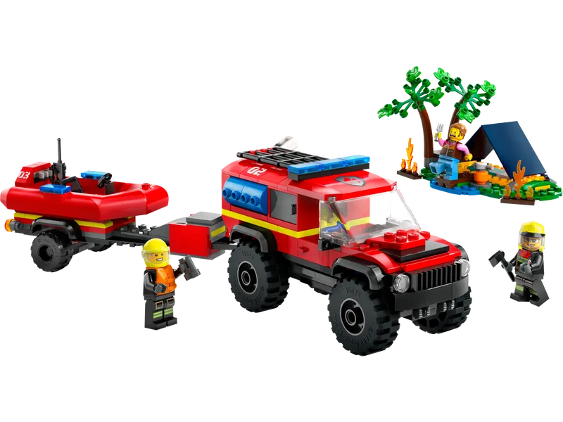4x4 Fire Engine with Rescue Boat