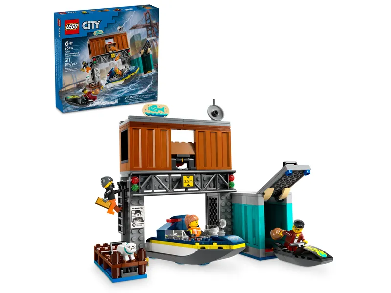 Police Speedboat and Crooks' Hideout