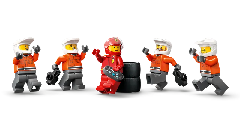 F1 Pit Stop &amp; Pit Crew with Ferrari Car