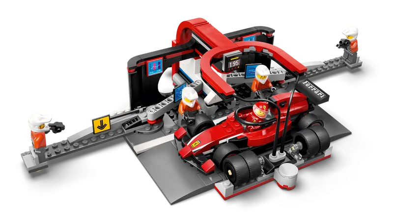F1 Pit Stop &amp; Pit Crew with Ferrari Car