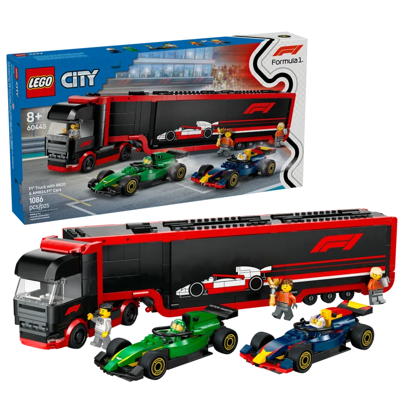 F1 Truck with RB20 &amp; AMR24 F1 Cars