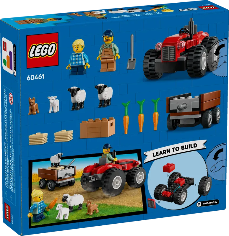 Red Farm Tractor with Trailer &amp; Sheep