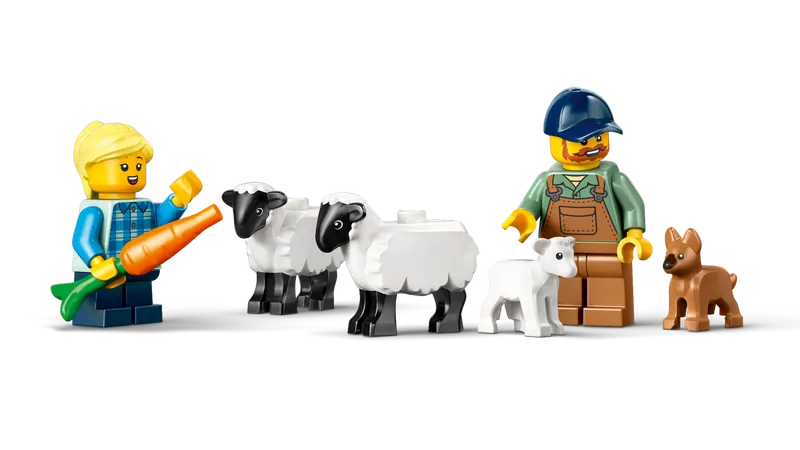 Red Farm Tractor with Trailer &amp; Sheep
