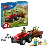 Red Farm Tractor with Trailer &amp; Sheep