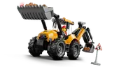 Yellow Backhoe Loader