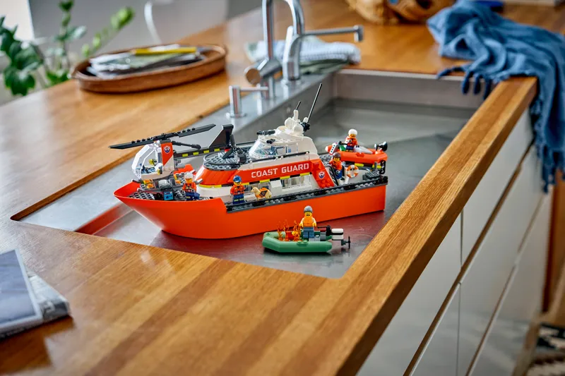 Coast Guard Rescue Boat &amp; Helicopter
