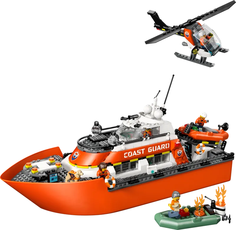 Coast Guard Rescue Boat &amp; Helicopter