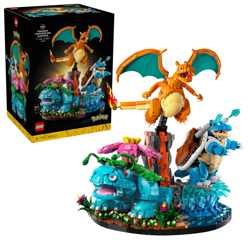 Venusaur, Charizard and Blastoise