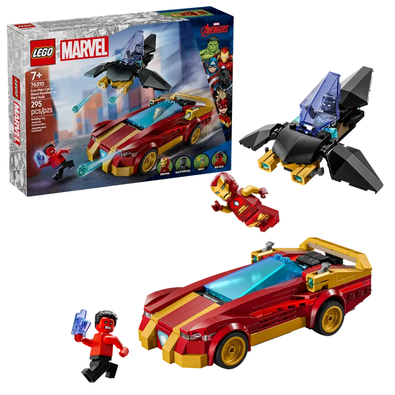 Iron Man Car &amp; Black Panther vs. Red Hulk
