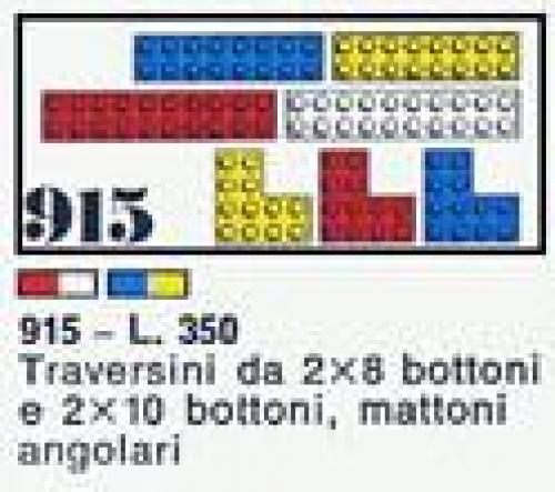 6 bricks with 16 and 20 studs and 3 Angle Bricks White/Red