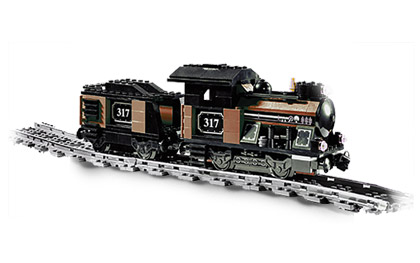 Small Train Engine with Tender Brown