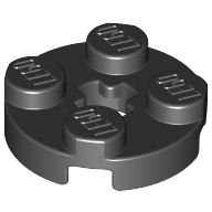 Plate Round 2 x 2 with Axle Hole Type 1 (+ Opening)